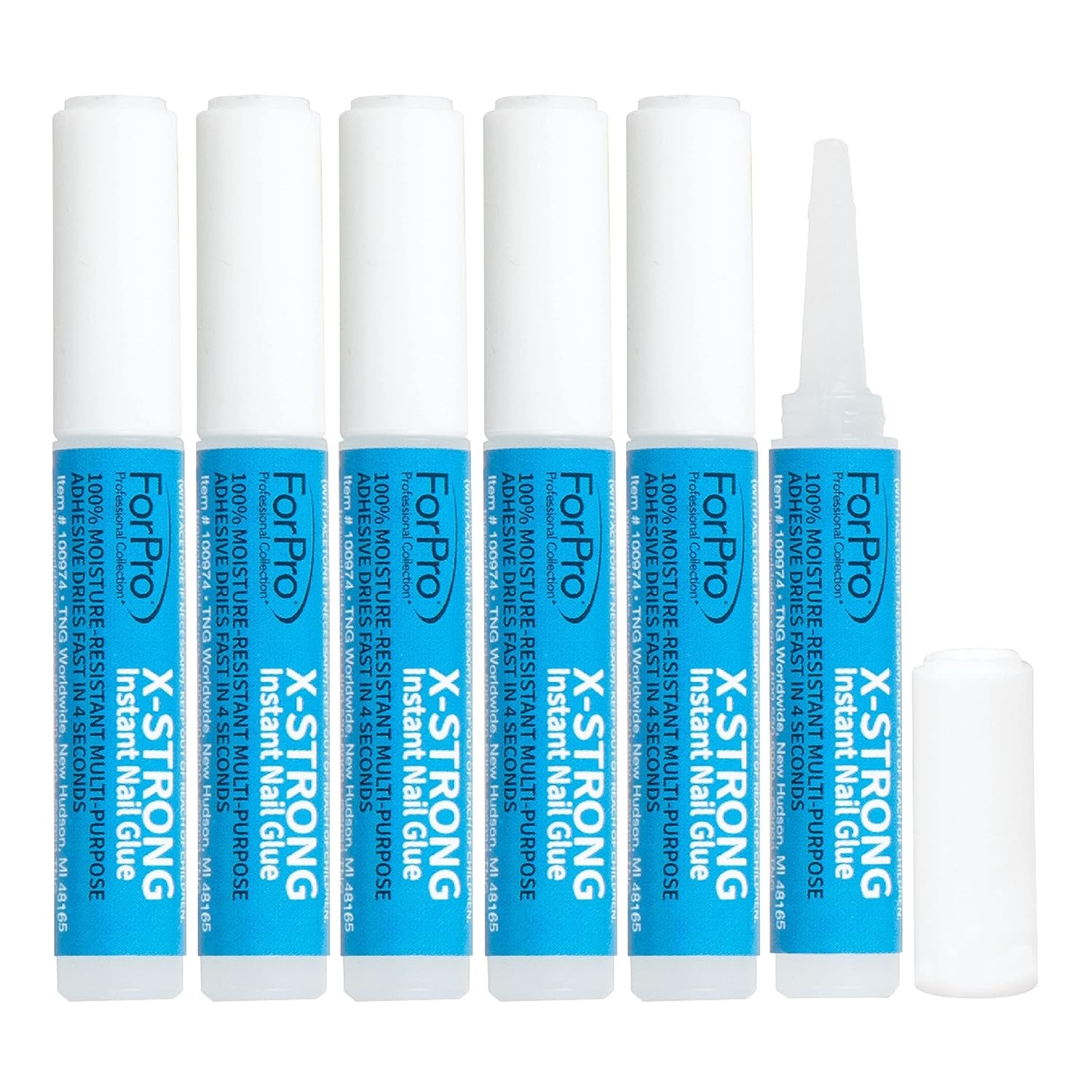 X-Strong Instant Nail Glue, 0.07 Oz (Pack of 6)
